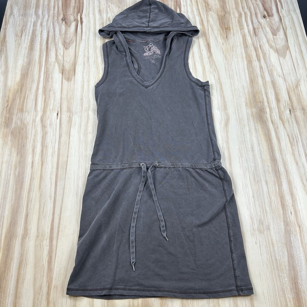 The Gap Y2K Women's Medium Brown Sleeveless Hoodie Mini Dress Drawstring Waist
